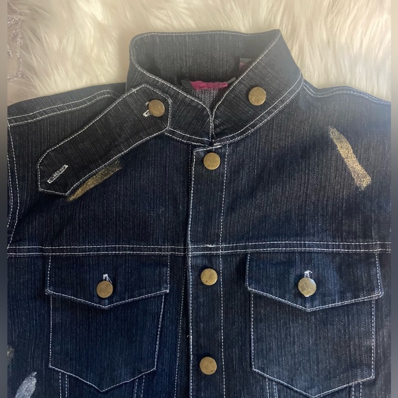 What’s Hot Stretch Studded Denim Sz XL Women’s  Jacket - Picture 5 of 10